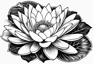 Water lily and holly birth flowers intertwined tattoo idea