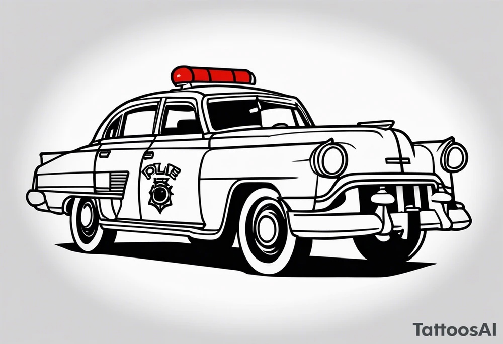black fire police car tattoo idea