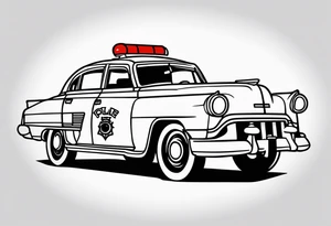 black fire police car tattoo idea