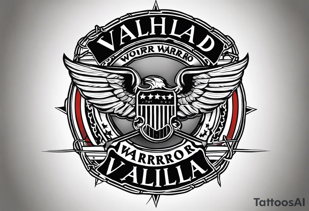 Wounded warrior valhalla barb wire tattoo idea