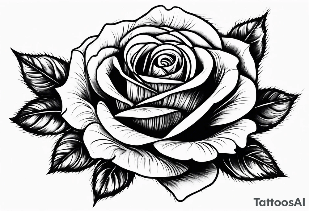 a red rose with thorns tattoo idea