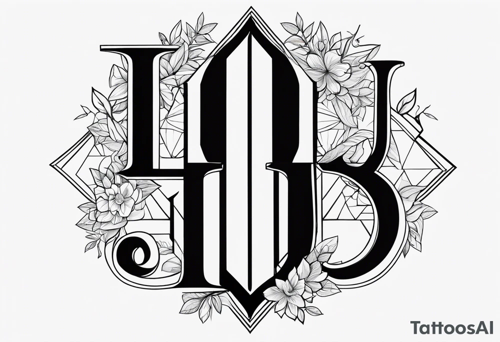 Honorata and Jacek marriage. Generate a tattoo from the letters H and J tattoo idea