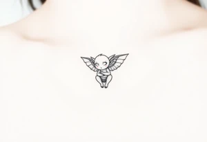 Misfit tiny goblin with wings tattoo idea