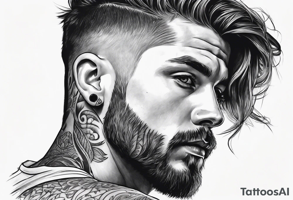 Tattoo artist short hair man tattoo idea