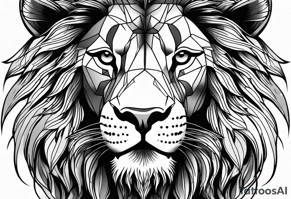 powerful majestic lion, close-up tattoo idea