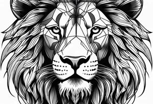 powerful majestic lion, close-up tattoo idea