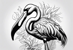 flamingo tall tattoo idea