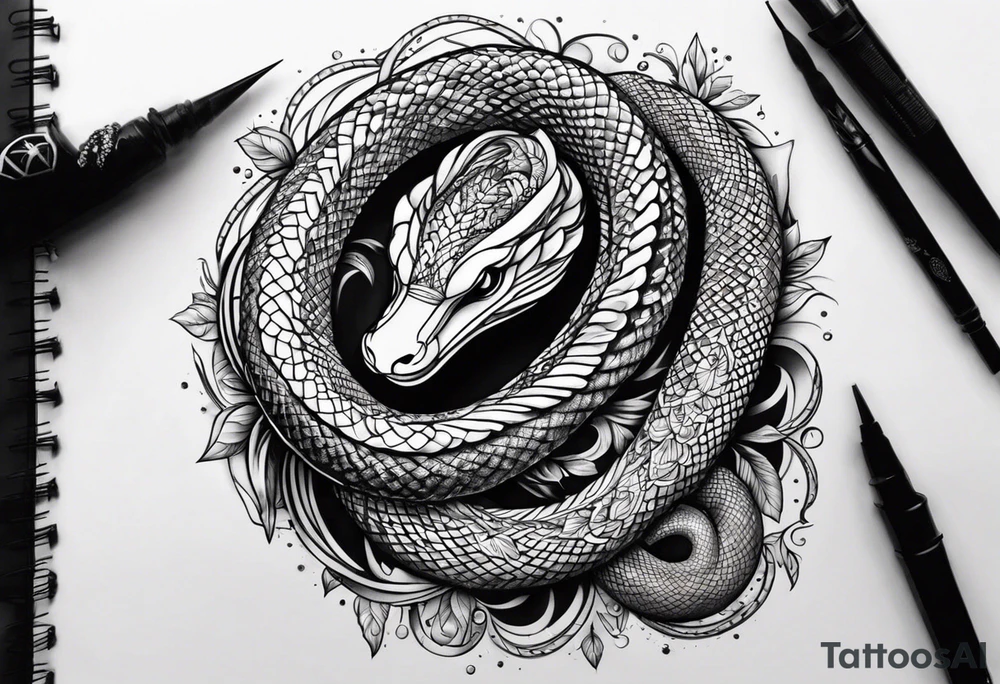 Serpiente bien diseñada con un poco de relleno tattoo idea