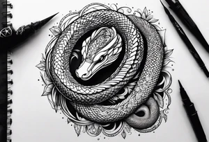 Serpiente bien diseñada con un poco de relleno tattoo idea