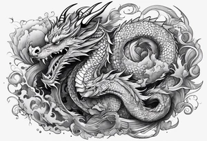 Dragon in lumbals man tattoo idea
