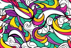 Dragon in color minimalism tattoo idea