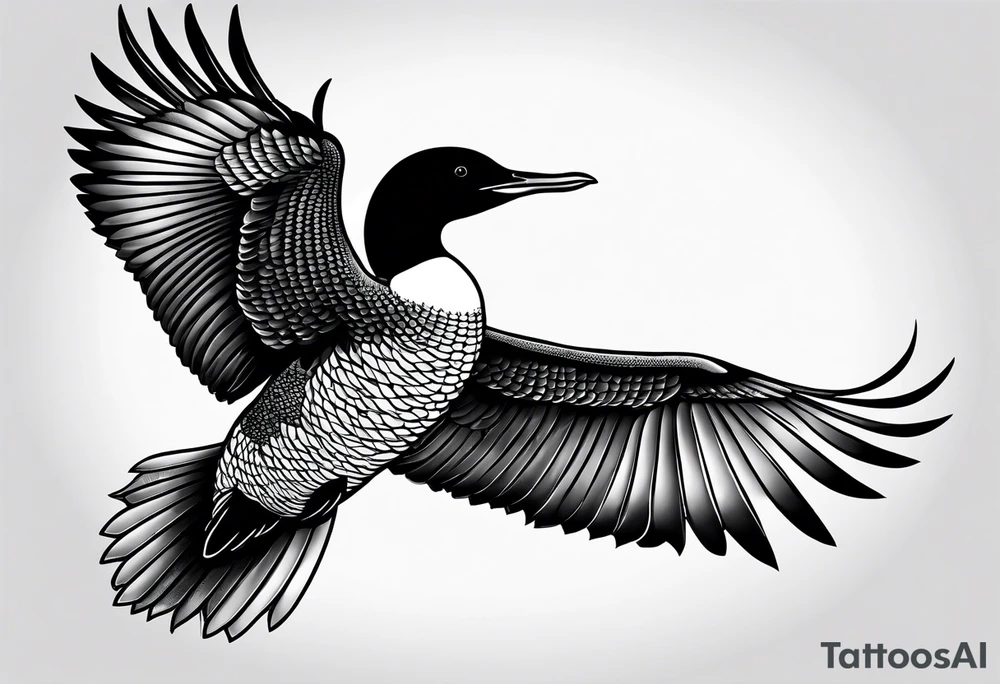 loon flying tattoo idea