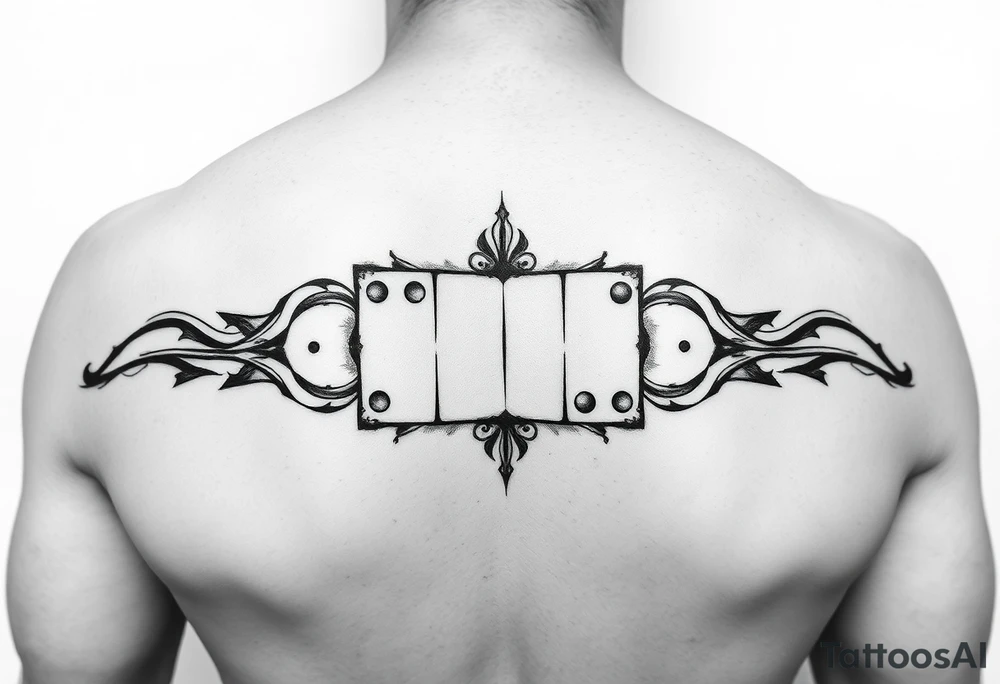 One-blank domino tile tattoo idea
