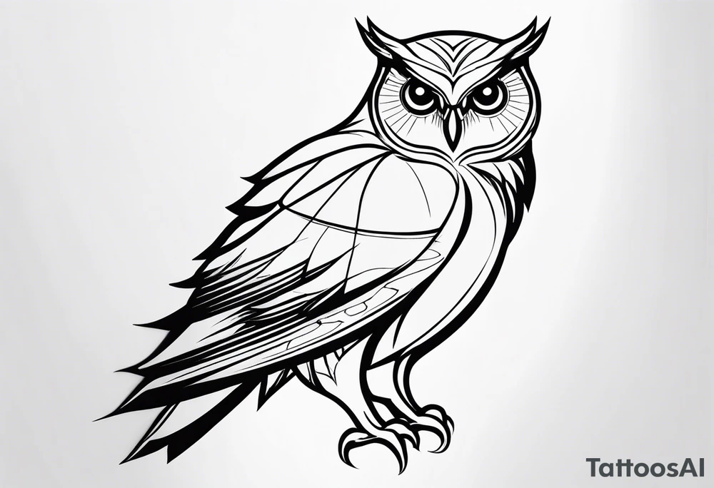 owl outline tattoo idea