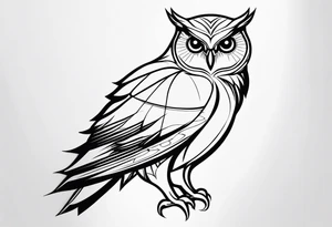 owl outline tattoo idea