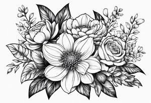 Chrysanthemums, Rose, Gladiolus tattoo idea