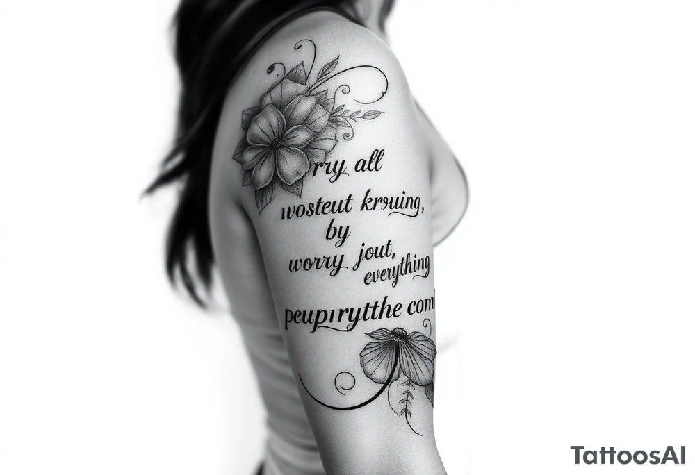 philippians 4:6 “worry about nothing, pray about everything”make this into a graphic type of tattoo with no words just meaning. something a black person would get tattoo idea