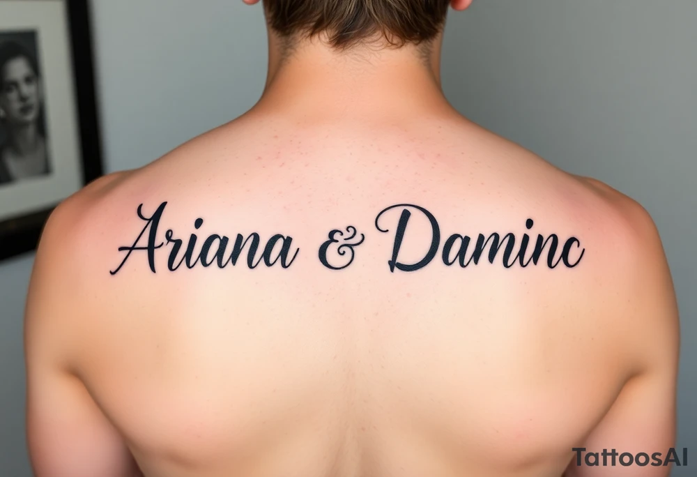 My kids names- Ariana Adrian Dominic in gangster script calligraphy tattoo idea
