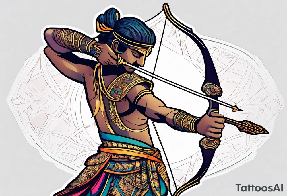 Arjuna's Gaandeevam bow with arrow tattoo idea