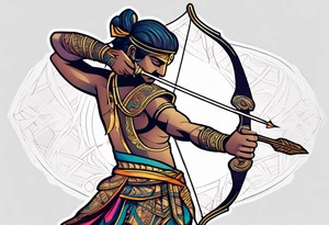 Arjuna's Gaandeevam bow with arrow tattoo idea