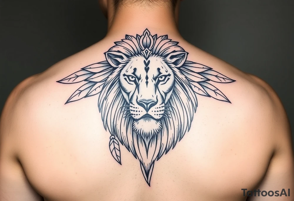 faravahar and lion tattoo idea