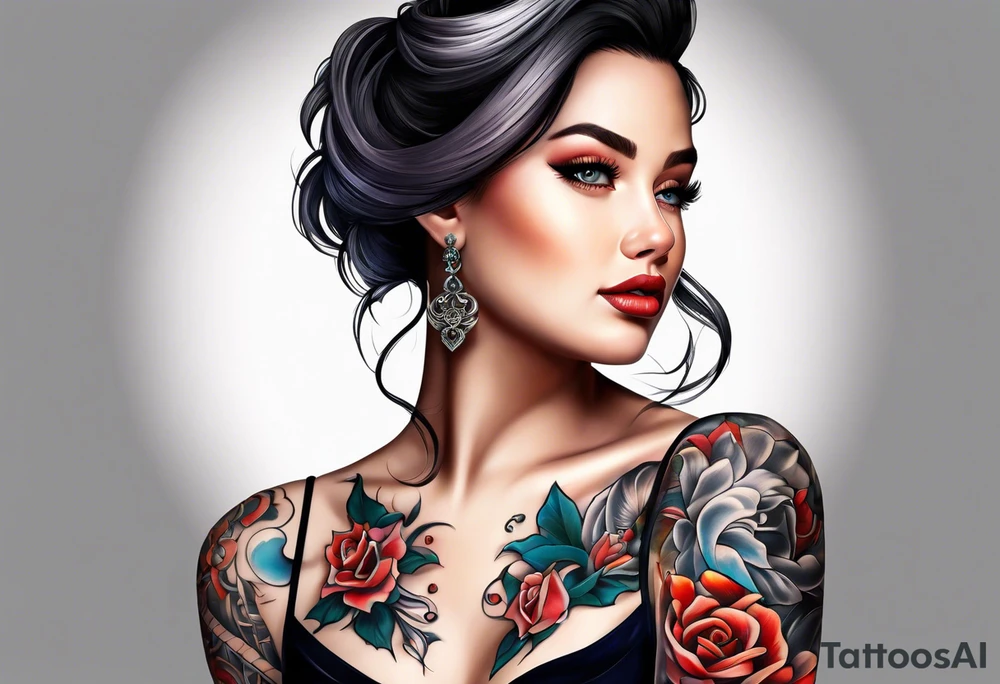 A lady reveals her boobs tattoo idea