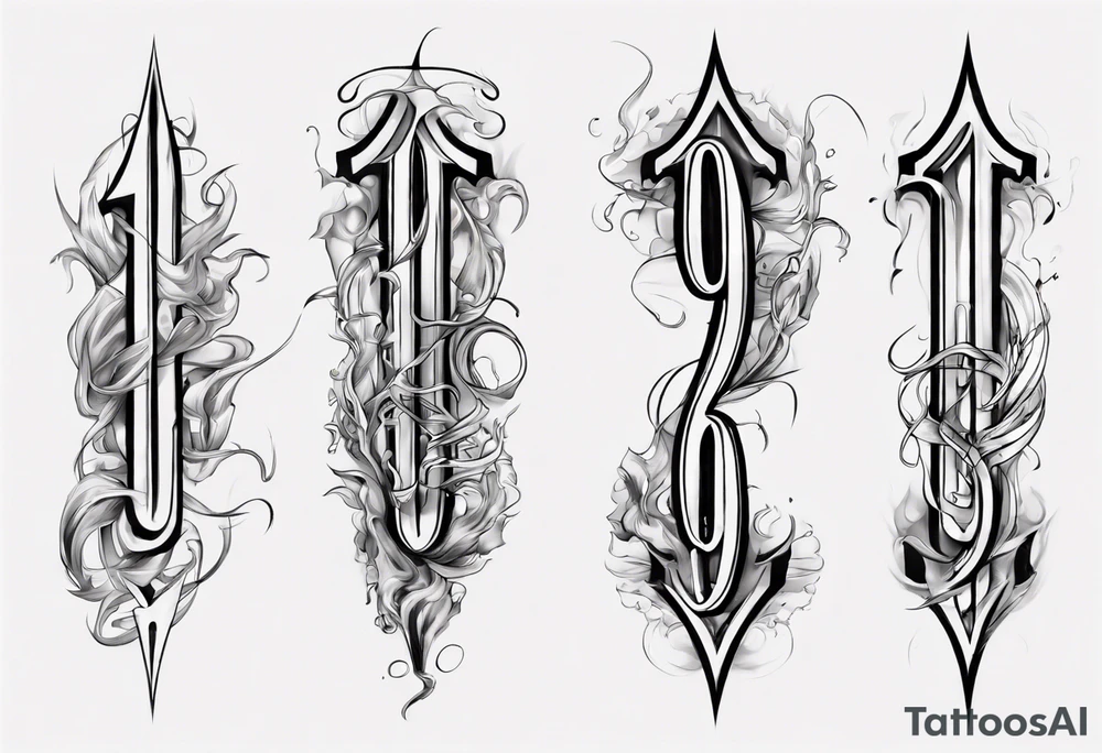 number 9 upside down and right side up connected in the middle. Tall and thin tattoo idea number 9 upside down and right side up connected in the middle. Tall and thin tattoo idea