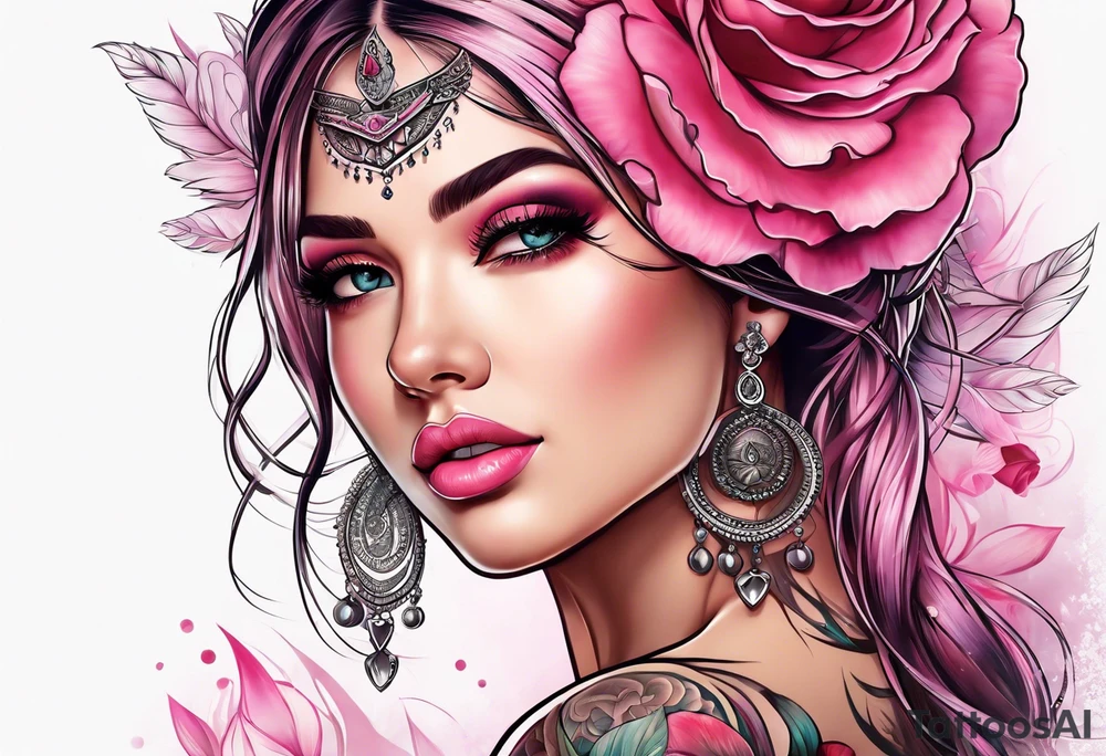Pink tattoo idea