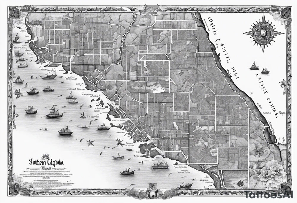 Map of Southern California tattoo idea
