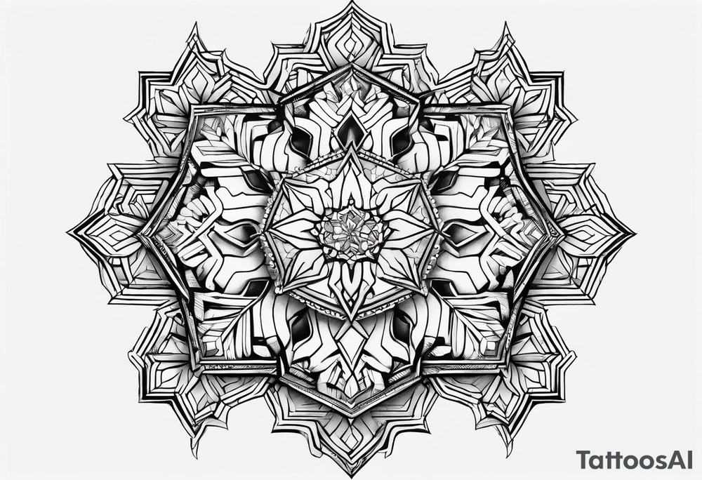 Hexagon linked snowflake tattoo idea