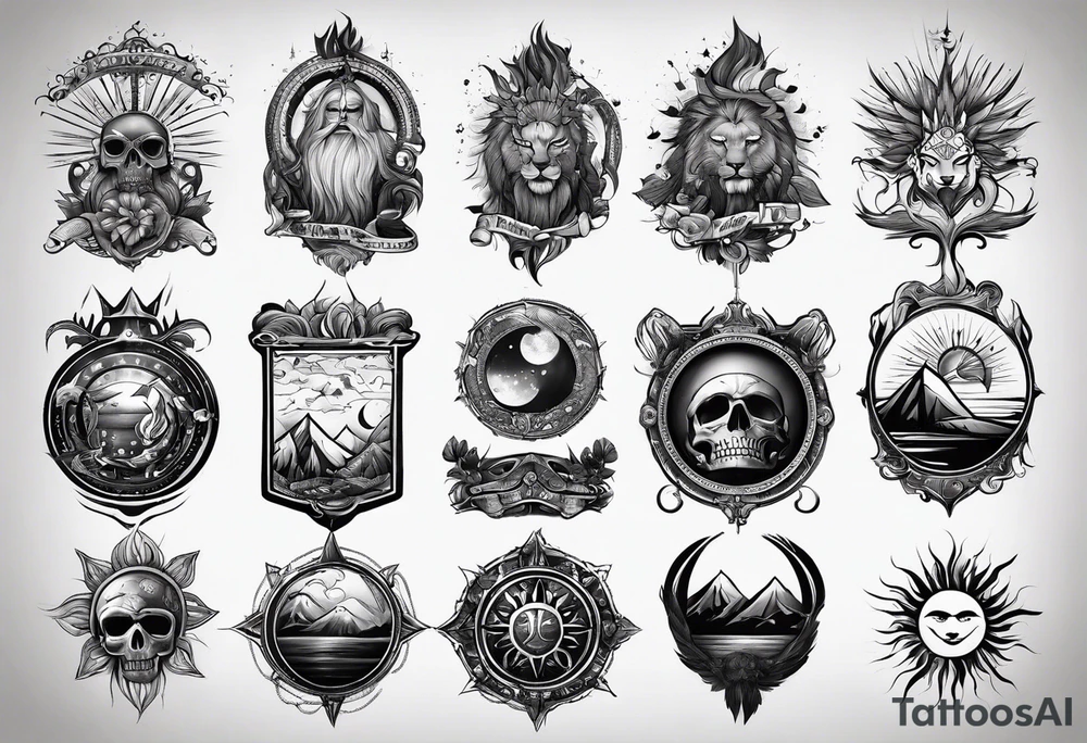 Pain, laughter, sun, rain, strength, weakness, light, dark. tattoo idea