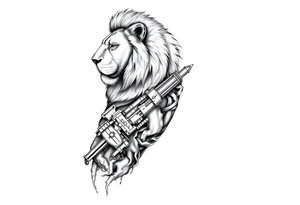 a lion on the shoulder, that transitions into a soldier on the bicep, and then into a bible verse on the forearm tattoo idea