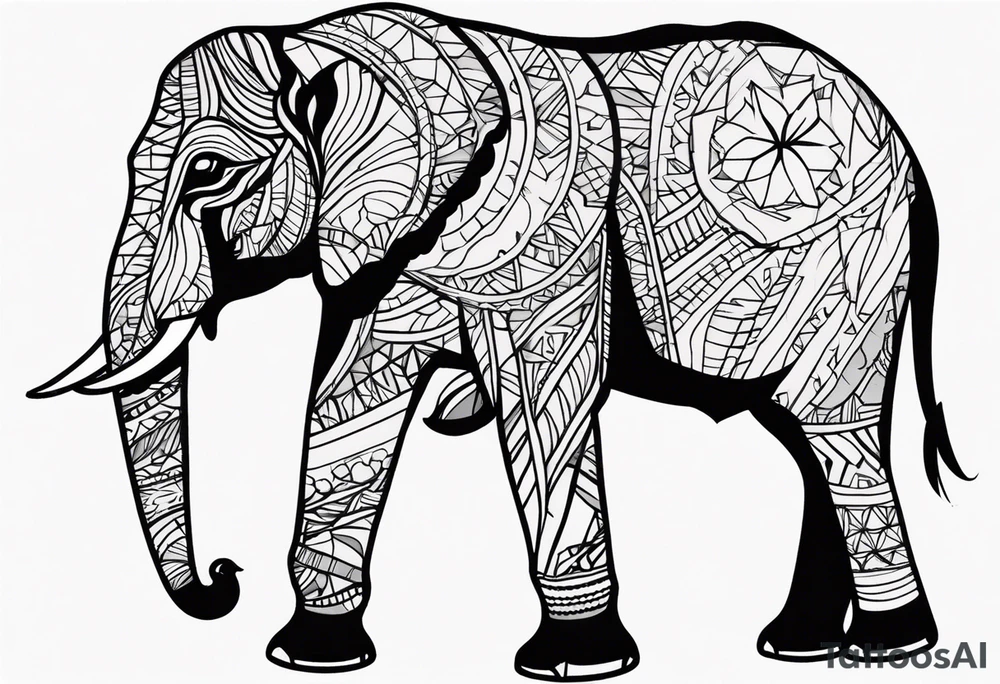 African elephant tattoo idea