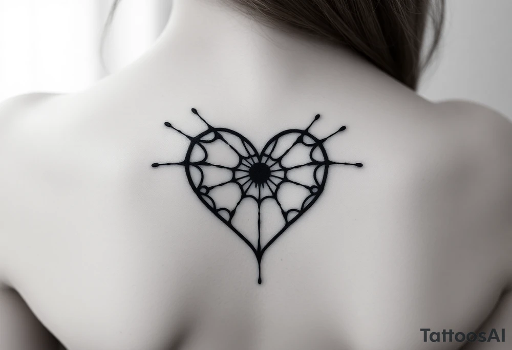 Spiderweb heart tattoo idea