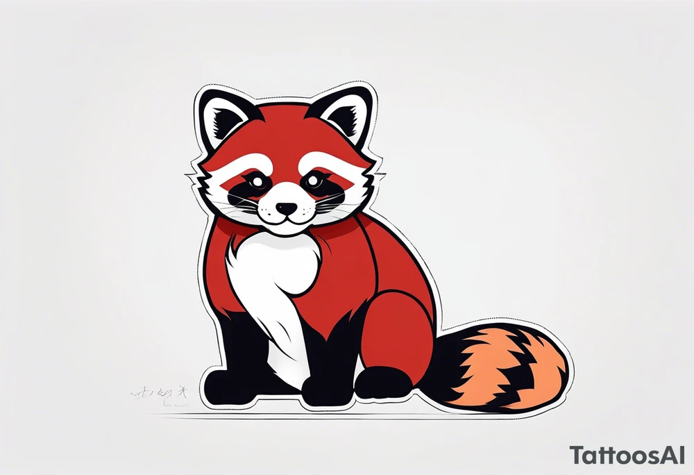 Red panda lucky cat tattoo idea