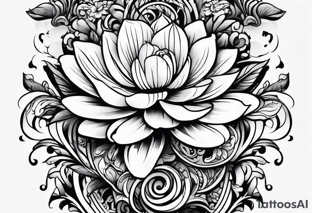 sleeve filler behind words tattoo idea