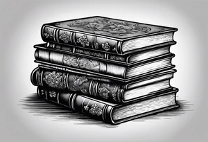 Jigsaw puzzle of a Stack of books tattoo idea