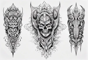 Leg armor symmetrical tattoo idea