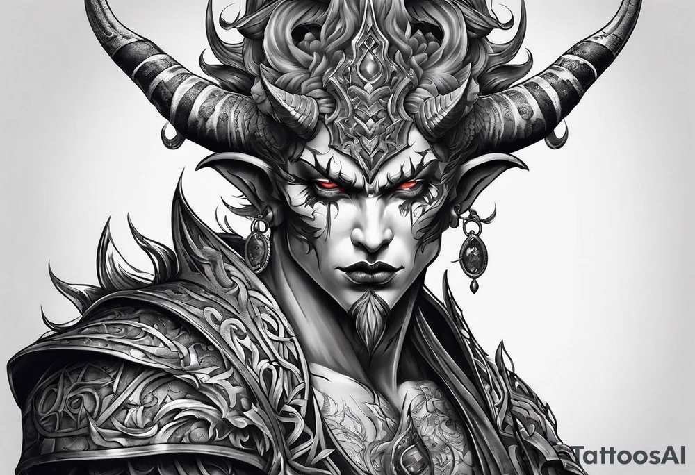 Demon sleeve tattoo idea