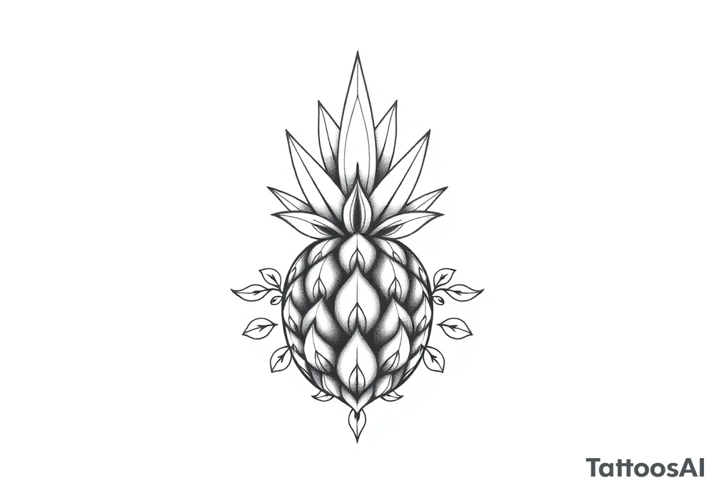 Crown pineapple vagina anus tattoo idea