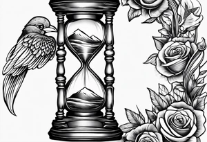 hourglass with wing carpe diem for men tattoo idea