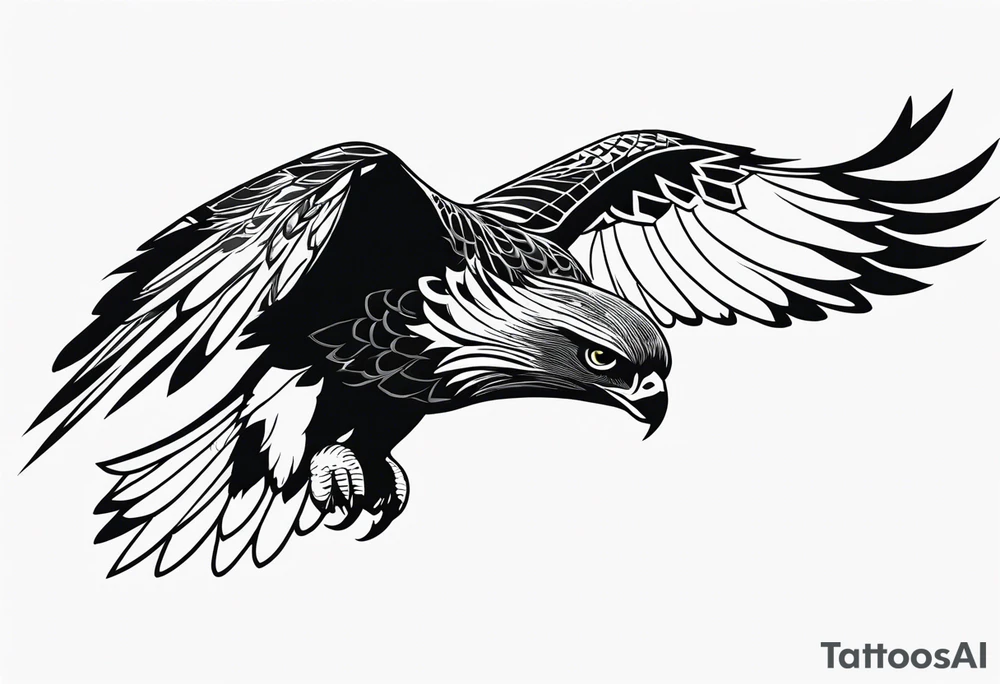 hawk in flight tattoo idea