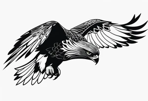 hawk in flight tattoo idea