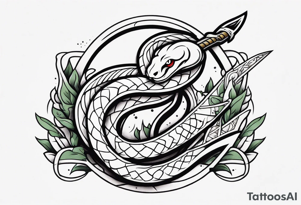 snake and dagger tattoo idea