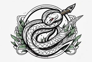 snake and dagger tattoo idea