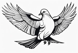 black line pigeon 
on a staue tattoo idea