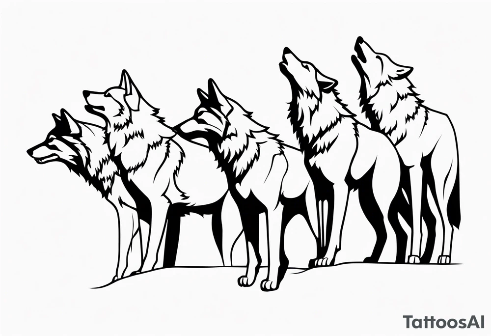 Howling Wolf Pack tattoo idea