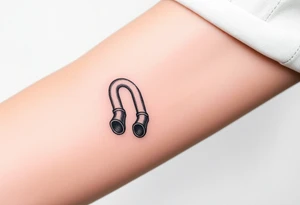 thin curved plumbing pipes with each pipe ending without a curved pipe tattoo idea