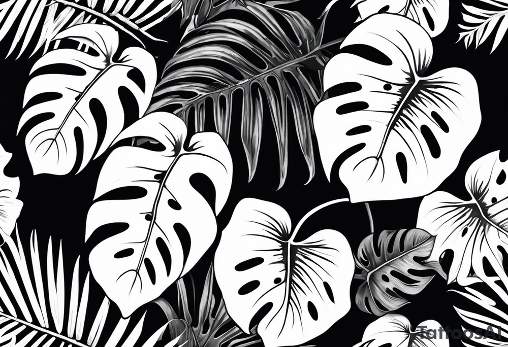 Monstera tattoo idea