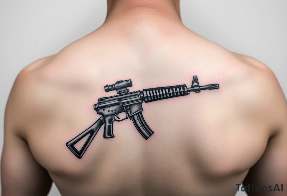 Feminine tattoos of ak47 and uzi tattoo idea